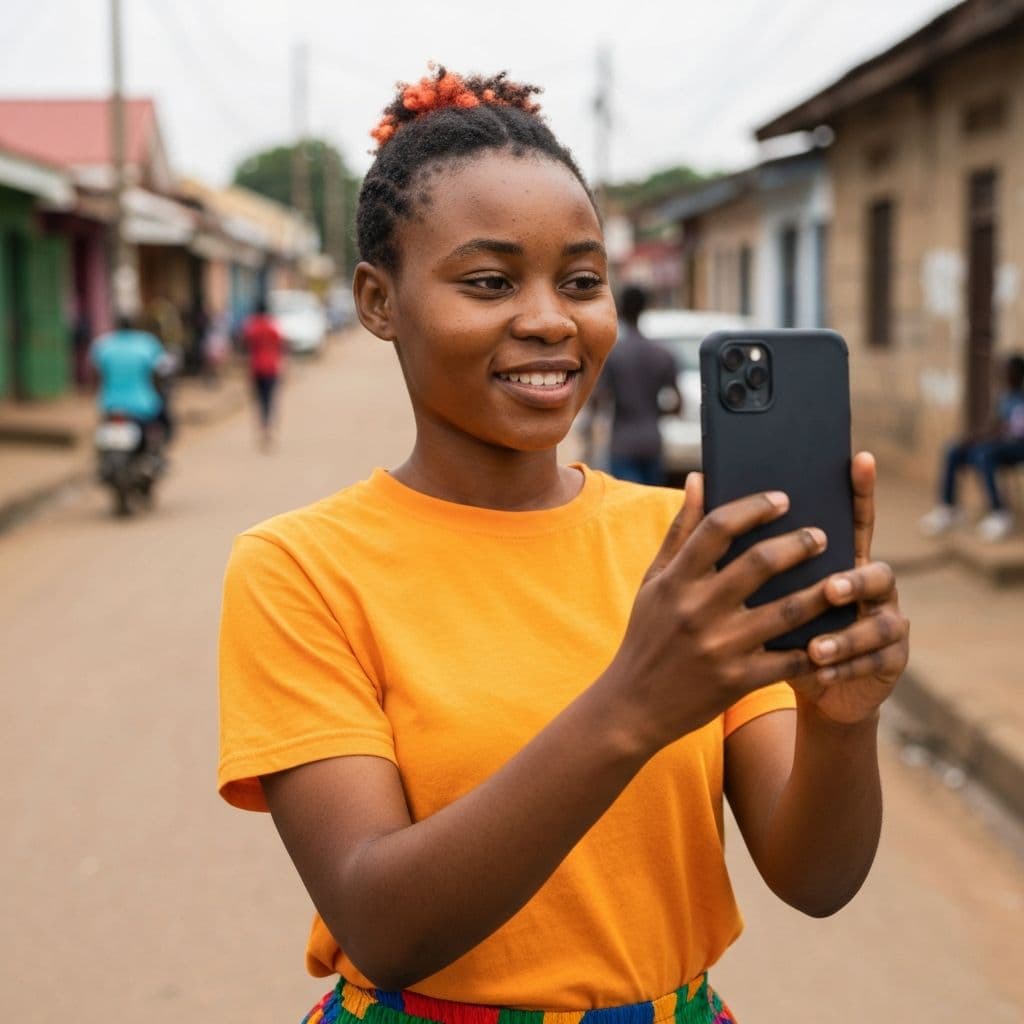 Person posting on social media and earning rewards