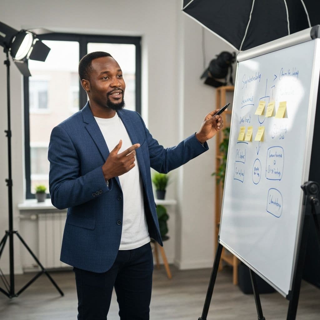 Zimbabwean instructor teaching online video course